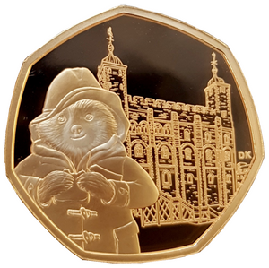 2019 Paddington at the Tower Gold Proof 50P - 600 issue Limit.