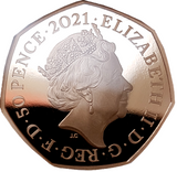 2021 Snowman' Gold Proof 50P - 300 issue Limit.