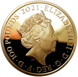 2021 Queen Elizabeth II 'Mahatma Gandhi' 999.9 1oz Gold Proof Coin