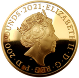 2021 The Great Engravers 'William Wyon' Gothic Portrait 2oz PLAIN EDGE Gold Proof Coin