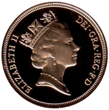 1992 Queen Elizabeth II Proof Gold Half Sovereign + Capsulated / Case