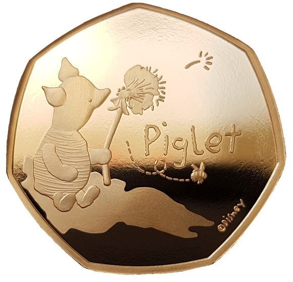 2020 Piglet' Gold Proof 50P - 525 issue Limit.