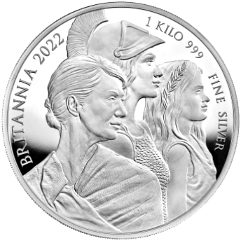 2022 Queen Elizabeth II Britannia 'Three Ages' (One Kilo) 1kg 999 Silver Proof Coin