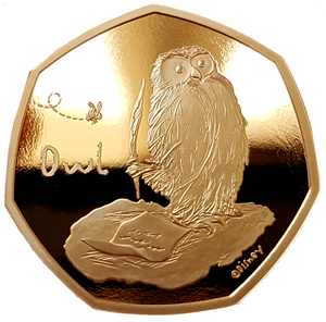 2021 Winnie The Pooh 'Owl' Gold Proof 50P - 525 issue Limit.