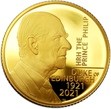 2021 HRH The Prince Philip, Duke of Edinburgh  1/4 Ounce 999.9 Gold Proof Coin