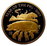 2019 Queen Elizabeth II 'Lunar Year of the Pig' 1 Oz 999.9 Gold Proof Coin
