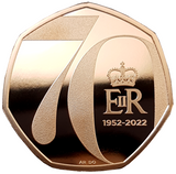2022 Queen Elizabeth II Platinum Jubilee 50p Gold Proof