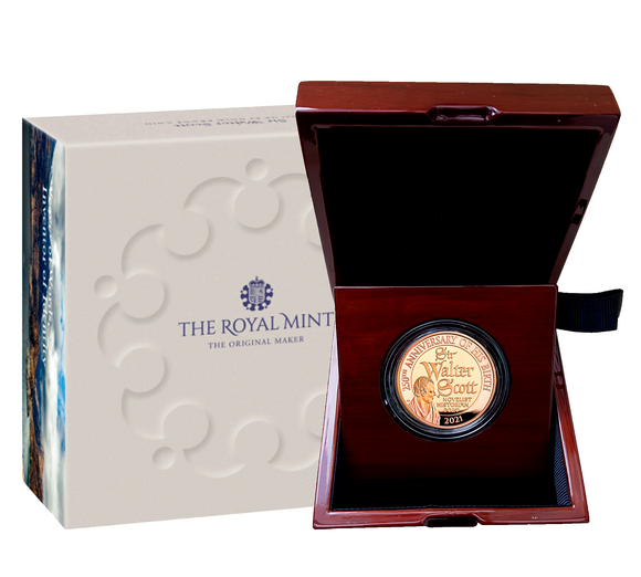 2021 Queen Elizabeth II 250th Anniv of the Birth of Sir Walter Scott £2 Gold Proof Coin