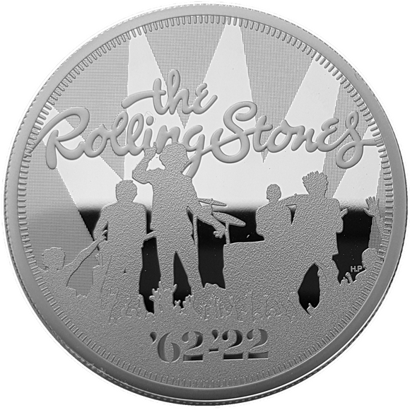 2022 Music Legends 'Rolling Stones' 2 oz 999 Fine Silver Proof Coin