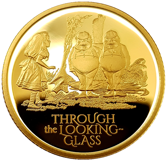 2021 Alice's Adventures 'Through the Looking-Glass',1/4oz 999.9 Gold Proof Coin