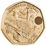 2022 Queen Elizabeth II 'Harry Potter Hogwarts' 50p Gold Proof Coin
