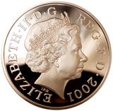 2001 Queen Elizabeth II 100th Victoria Anniversary Gold Proof  5 Pound + Boxed / COA